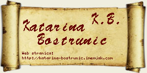 Katarina Boštrunić vizit kartica